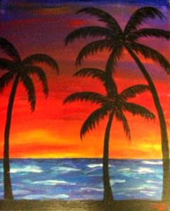 Beach Palm-Sunset